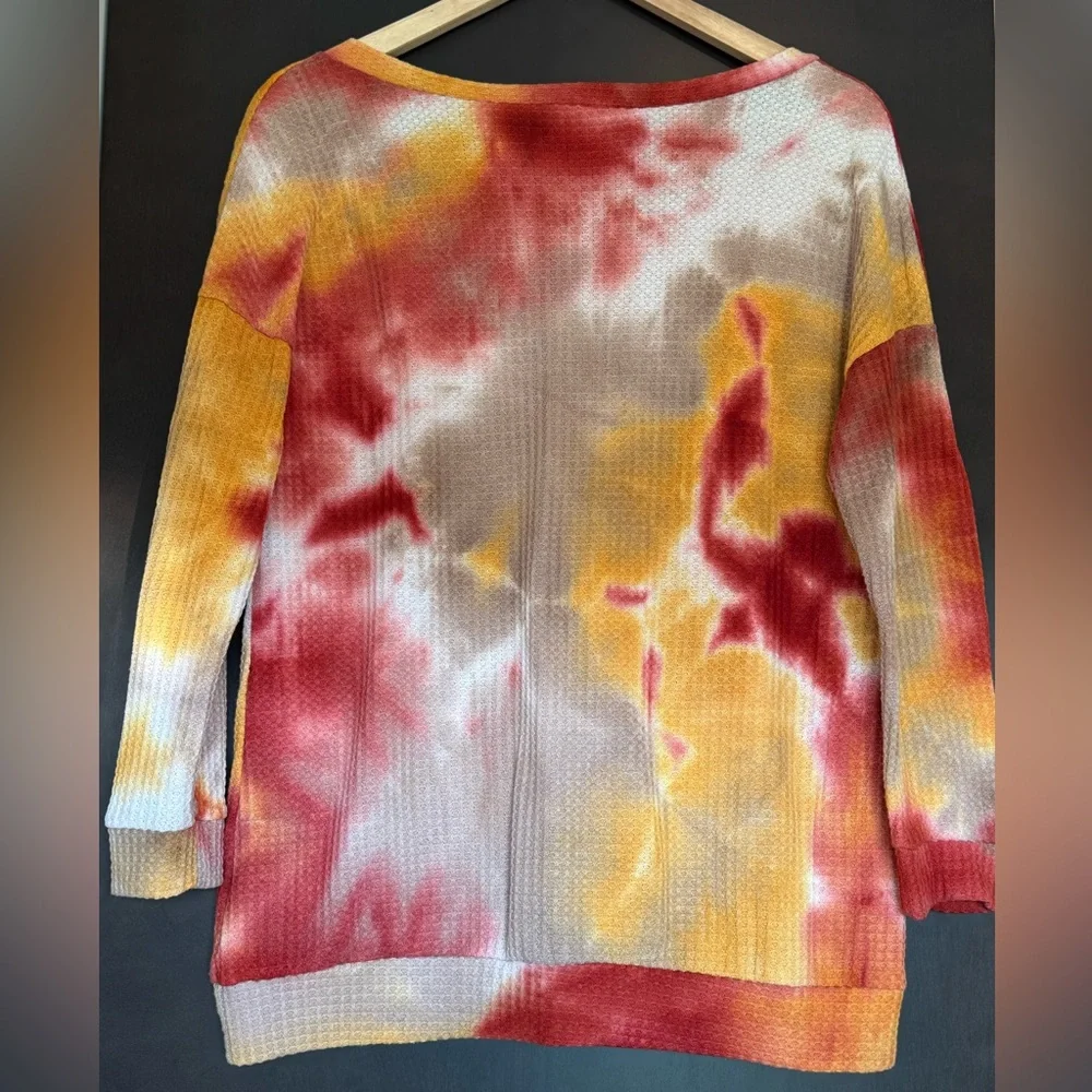 BLUMIN Colorful V-Neck Tie-Dye Top